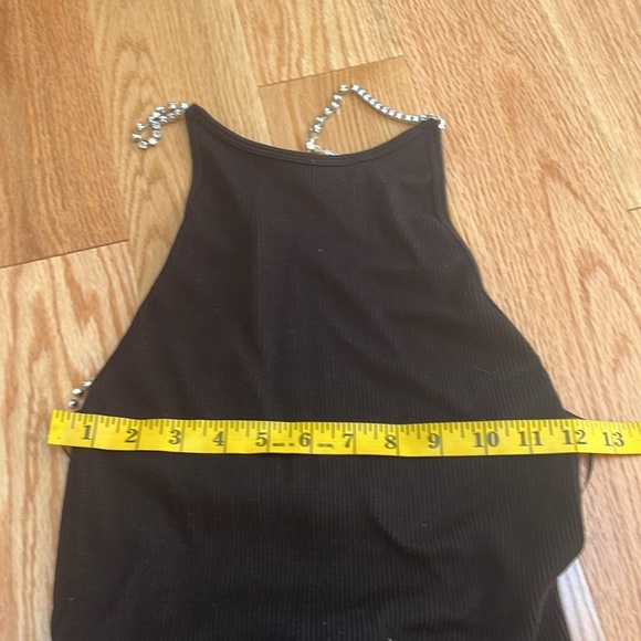 New ! Zara M/L rhinestone strappy ribbed stretchy jumpsuit. - Picture 11 of 16